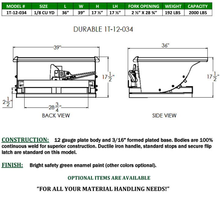 Roura Durable Self-Dumping Hoppers