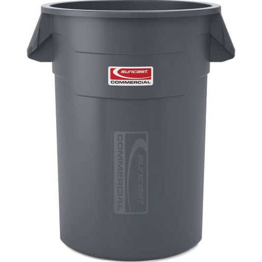 55 GALLON SUNCAST INJECTION MOLDED UTILITY TRASH CAN GRAY