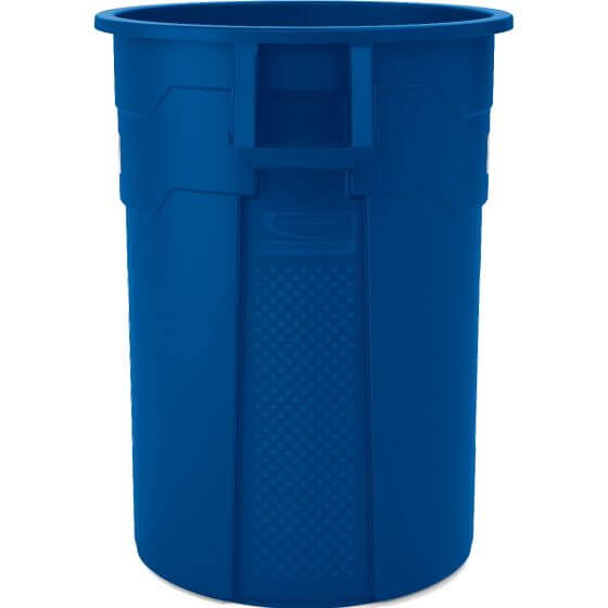 55 GALLON SUNCAST INJECTION MOLDED UTILITY TRASH CAN BLUE